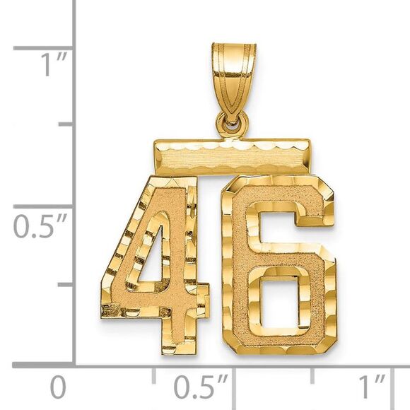 14K Yellow Gold, Varsity Collection, Medium D/C Pendant Number 46 - Picture 2 of 3